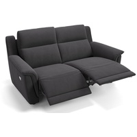 Sofanella 2-Sitzer Stoff Malito, Relaxsofa, Designsofa, Designer Couch, Italienisches Sofa, 2er Sofa schwarz