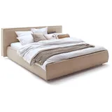 KAWOLA Bett CARLO Polsterbett Stoff steingrau 140x200cm