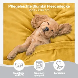 Blumtal Kuscheldecke, Gelb, Textil, Rechteckig, 220x240 cm Wohntextilien, Decken, Kuscheldecken