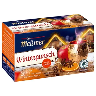 Meßmer Winterpunsch | Früchtetee mit Glühweinaroma, ohne Alkohol | 20 Teebeutel | Vegan | Glutenfrei | Laktosefrei