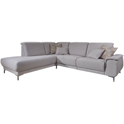 DIETSCH Ecksofa Fortuna Stoff Grau Platin 220 x 275 cm