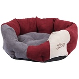 Kerbl 81268 Kuschelbett Ameli, L 45 x B 41 cm, bordeauxrot/anthrazit