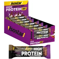 ISOSTAR – High Protein Riegel 30 Chocolate Crispy – Sport-Proteinriegel mit Kohlenhydraten – Energie & Regeneration – Snack für Fitness, Cross-Training & Krafttraining – 16 Riegel (16 x 55 g)
