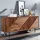 FineBuy Massivholz Design Sideboard 150cm Sheesham Kommode mit 3 Türen Retro Design Metall schwarz