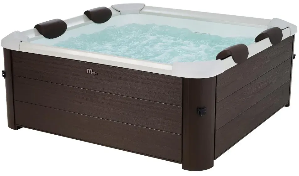 Halbfester Whirlpool für 6 Personen mit Zubehör - Braun - 120 Düsen - 160 x 160 x 65 cm - MAKEMO von MSPA