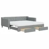 vidaXL Tagesbett 90 x 190 cm Hellgrau