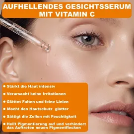 P-Beauty Anti-Falten Serum mit Vitamin C und E Hyaluronsäure Anti Aging Falten Vegan, 1x 120ml