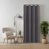 tinycurtains, Thermo Türvorhang grau 210 x 150 cm, für alle gängigen Türgrößen, Thermovorhang OHNE Stange