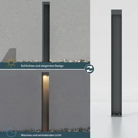 doporro Außenleuchte Aluminium 6 cm x 80 cm x 6 cm 5W grau