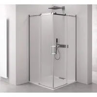 Polysan s.r.o. Komplettdusche Rechteckige Duschkabine 1200x800 mm, quadratische Rollen, Eckeinstieg, BxT: 120x80 cm, Polysan-TL2280-5002-SET