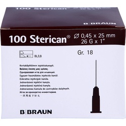 Sterican Kan.luer-Lok 0.45x25Mm Gr.18 Braun 100 ST