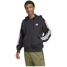 adidas Essentials 3-Streifen Fleece Reißverschlusspullover Black / White 3XL