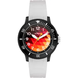 s.Oliver Quarzuhr SO-4502-PQ 34 mm Silikonarmband Schwarz/Weiß