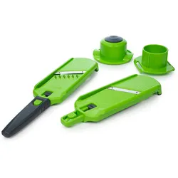 Borner Multi Dicer & Slicer vegetable grater fruit slicer mini slicer julienne slicer onion dicer thin stripes fruit and vegetable slicer green/grey