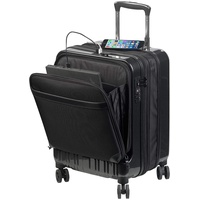 Xcase Koffer mit Dehnfalte: Handgepäck-Trolley mit Dehnfalte, Powerbank-Anschluss, TSA, 34/39 l (Hartschalenkoffer mit Dehnfalte, Handgepäck Koffer mit Dehnfalte, Frauen Geschenkideen)