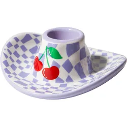 DOIY Stabkerzenhalter Cowboy Hut Rodeo lila