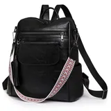 SUCIKORIO Leder Rucksack Damen Klein, 2 in 1 Rucksack Handtasche Elegant Wasserdicht Cityrucksack Damen Mini Rucksäcke Modern Reiserucksack Rucksackhandtaschen für Reisen, Arbeit, Schule