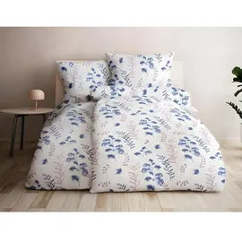 GRUND Eucalipta Bettwäsche blau 135 x 200 cm + 80 x 80 cm