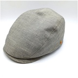 Mayser Delian Flatcap Baumwollcap Schirmmütze Schiebermütze Sommercap Leinencap Herren - Made in The EU mit Schirm, Schirm Sommer Frühling-Sommer - 61 cm beige - 61