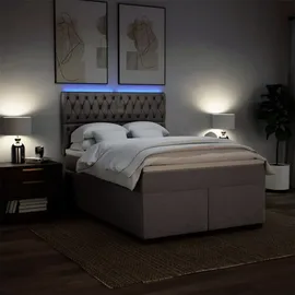 vidaXL Boxspringbett 140 x 200 cm Taupe