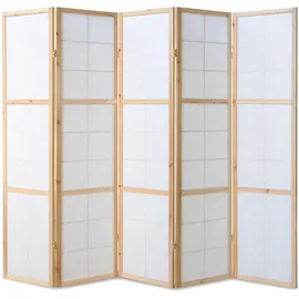 Homestyle4u Paravent Braun, Holz 220x175x2 cm |