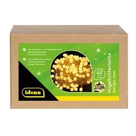 IDENA LED Lichterkette Kugel 10,2 m Warmweiß
