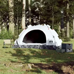 vidaXL Campingzelt 2 Personen Weiß Verdunkelungsstoff Quick Release