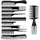 luxuskollektion Stielkamm Hair Styling Kämme 10Pcs Profi Friseur Haar Zubehör Set Tragbar Tasche schwarz