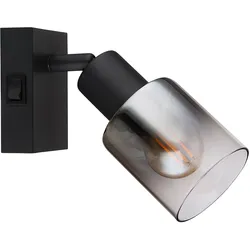 Wandleuchte Wandlampe Flurleuchte Schlafzimmerlampe Metall Glas Rauchfarbe