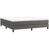 vidaXL Bettgestell Grau 160x200 cm Kunstleder