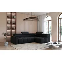 Fun Möbel Ecksofa Designersofa DARCY in Stoff Salvador Schwarz
