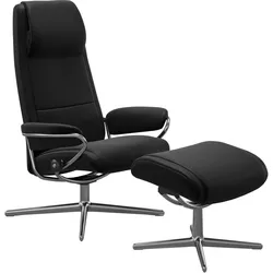 Stressless Sessel | Paris Cross Base Batick Schwarz Poliertes Aluminium Hoher Rücken
