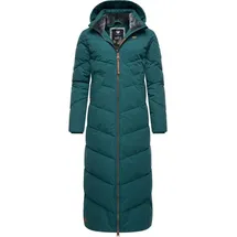 Ragwear Damen Wintermantel Warmer wasserdichter Steppmantel lang mit Abnehmbarer Kapuze Rebelka Extralong Dark Green Gr. 3XL - 3XL