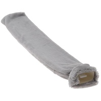 Spetebo Nacken-Wärmflasche Wärmflasche in Schlauchform - 74x14 cm / 2 Liter, (Stück, 1-tlg., Wärmflasche), grau mit flauschigem Fleece Bezug grau