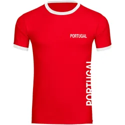 multifanshop Kontrast T-Shirt - Portugal - Brust & Seite - Druck weiß - Männer