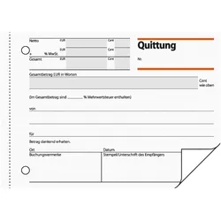Sigel Quittung - 50 Blatt - A6 - Querformat