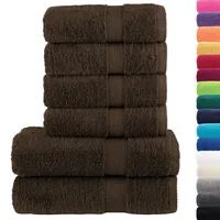 VidaXL 6-teiliges Premium-Handtuch-Set SOLUND Braun – Saugstarke Qualität aus