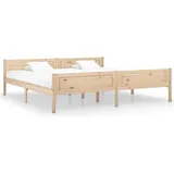 vidaXL Massivholzbett 200 x 200 cm Braun