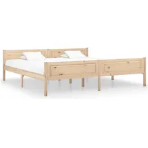 vidaXL Massivholzbett 200 x 200 cm Braun