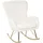 Beliani Schaukelsessel ANASET Bouclé 74 x 99 x 99 cm Weiß/Gold