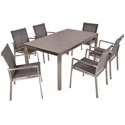 Garden Pleasure Sitzgruppe SIENNA, taupe Metall, 7-teilig