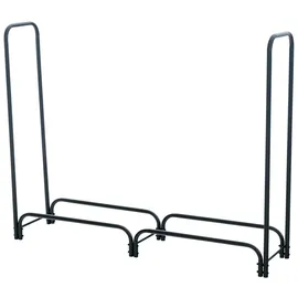 CLP Kaminholzregal Wilster Metall 150 x 36 x 120 cm grau