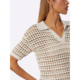 CREATION L Strickpullover gemustert Beige 38