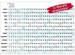 Bühner Jahreskalender B4 2027 Querformat Weiß 98 x 68,5 cm