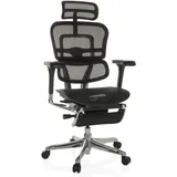HJH Office ERGOHUMAN Plus LEGPRO GEN2 Originales Design, 24h Einsatz, Bürosessel mit Vollausstattung ergonomisch, Netz Schwarz
