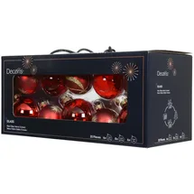 Kaemingk Decoris Weihnachtskugeln aus Glas Ø 5, 6, 7 cm rot 20 Stück