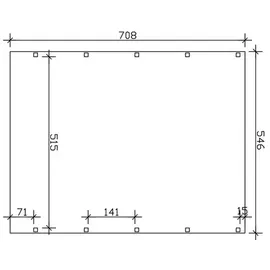 SKANHOLZ Doppelcarport 546 x 7,08 m schiefergrau inkl. Pfostenanker