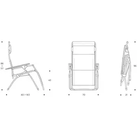 Lafuma Futura BeComfort Relaxsessel 70 x 83 x 117 cm olive klappbar