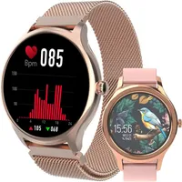 Forever SB-340 Czarny Smartwatch (3,6 cm, android ios), Damen Smartwatch mit 1.69" Display, Gesundheitsfunktionen goldfarben