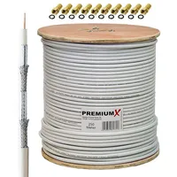 PremiumX 250m BASIC Koaxialkabel 135dB 4-fach SAT Antennenkabel Koax-Kabel